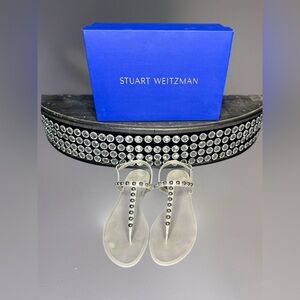 Stuart Weitzman Silver Crystal Sandals